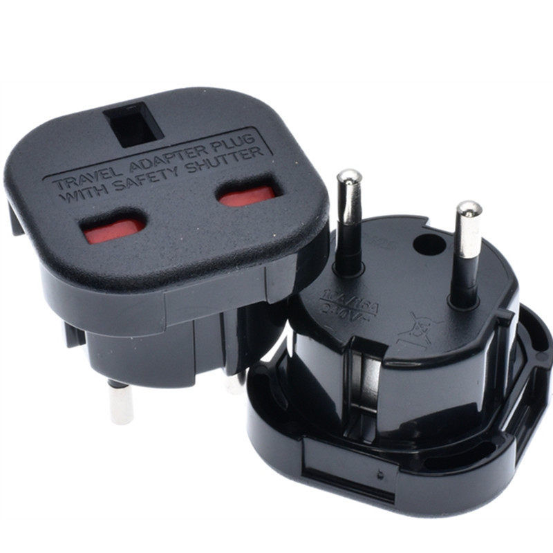 British three-party to European power socket with red protection door German standard to European conversion plug