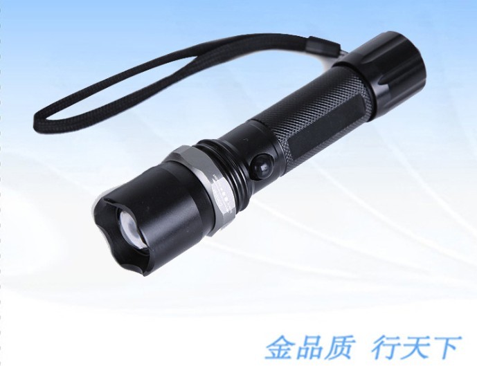 Mechanical focusing rotation zoom light flashlight Q5 dimming tactical intense light flashlight mini LED charging hammer