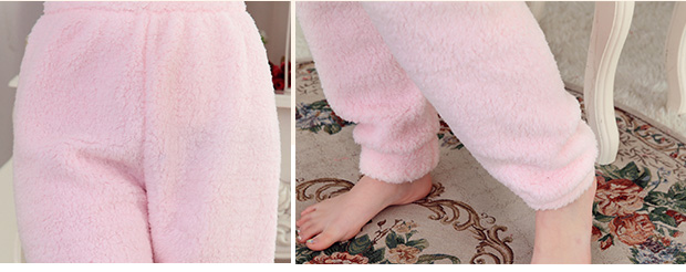 Quần pyjama quần nữ san hô nhung mùa thu và mùa đông da cừu dày lên kích thước lớn đồ ngủ lông cừu quần thường nhà thời trang mặc nhà