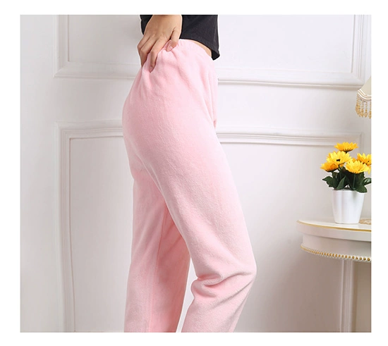 Flannel Pyjama Quần nhung nữ mùa thu và mùa đông dày Quần rộng Kích thước lớn Quần ấm co lại có thể mặc quần tây nữ đẹp