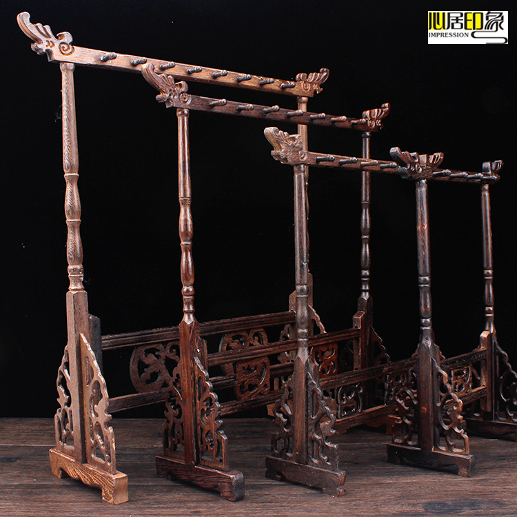 Brush holder pen hanging chicken wing wood red wood upscale pen holder pen hanging solid wood tap retro vintages Four Treasures Calligraphy Supplies