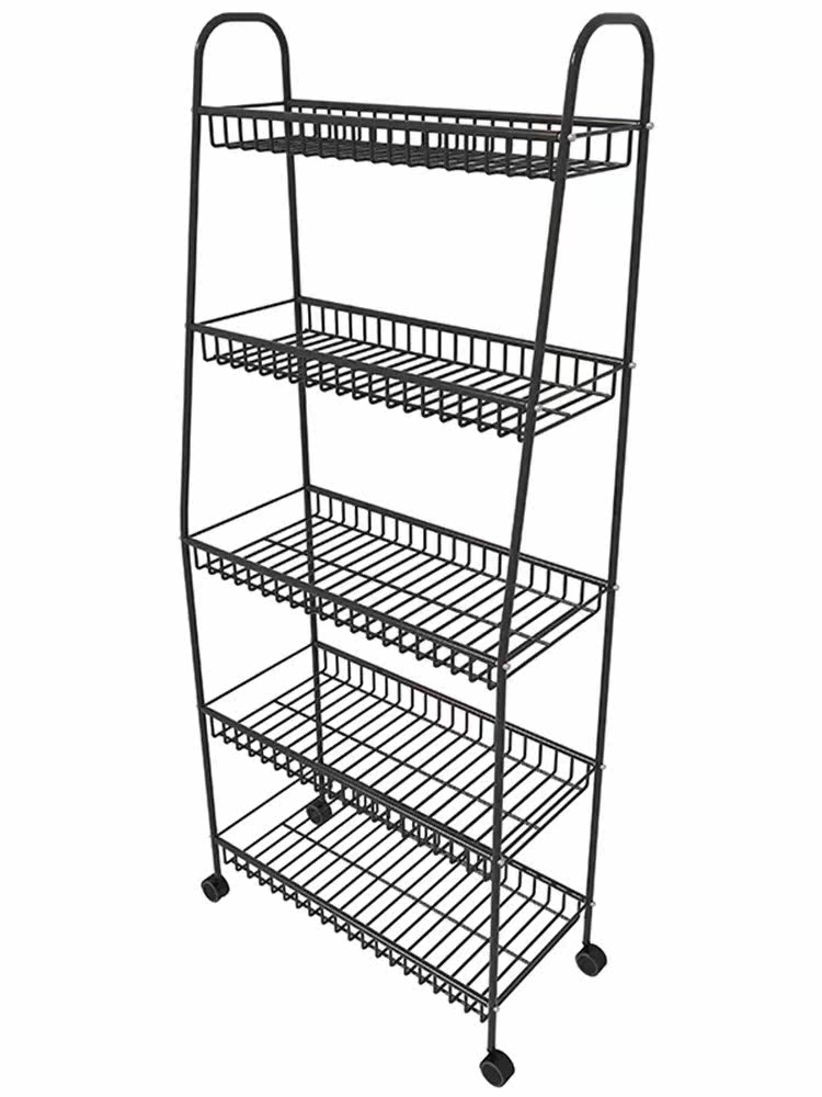 Multi-layer flower shelf outdoor floor type multi-meat type vegetable balcony mobile iron art orchid flower pot green planting three-dimensional moving frame