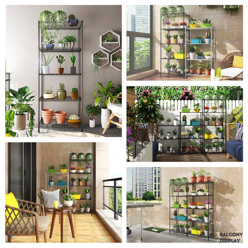 Succulent flower stand simple floor-to-ceiling living room multi-layer wrought iron plant stand balcony flower pot shelf with wheels mobile shelf