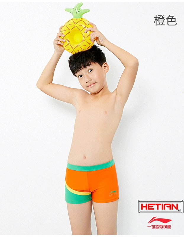 Li Ning trẻ em quần bơi bé trai quần bơi góc phẳng bé trai lớn bé quần bơi trẻ em quần bơi dễ thương