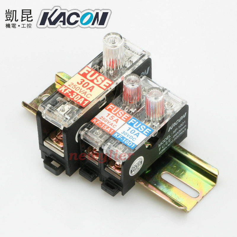 KAIKUN KACON glass tube fuse rail base KF-15A1 KF-30A1 with LED indicator light