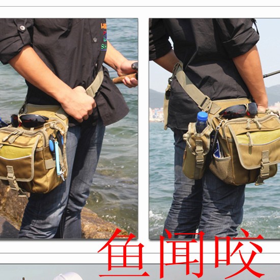 Fishing purse leg bag in a fishing pocket  