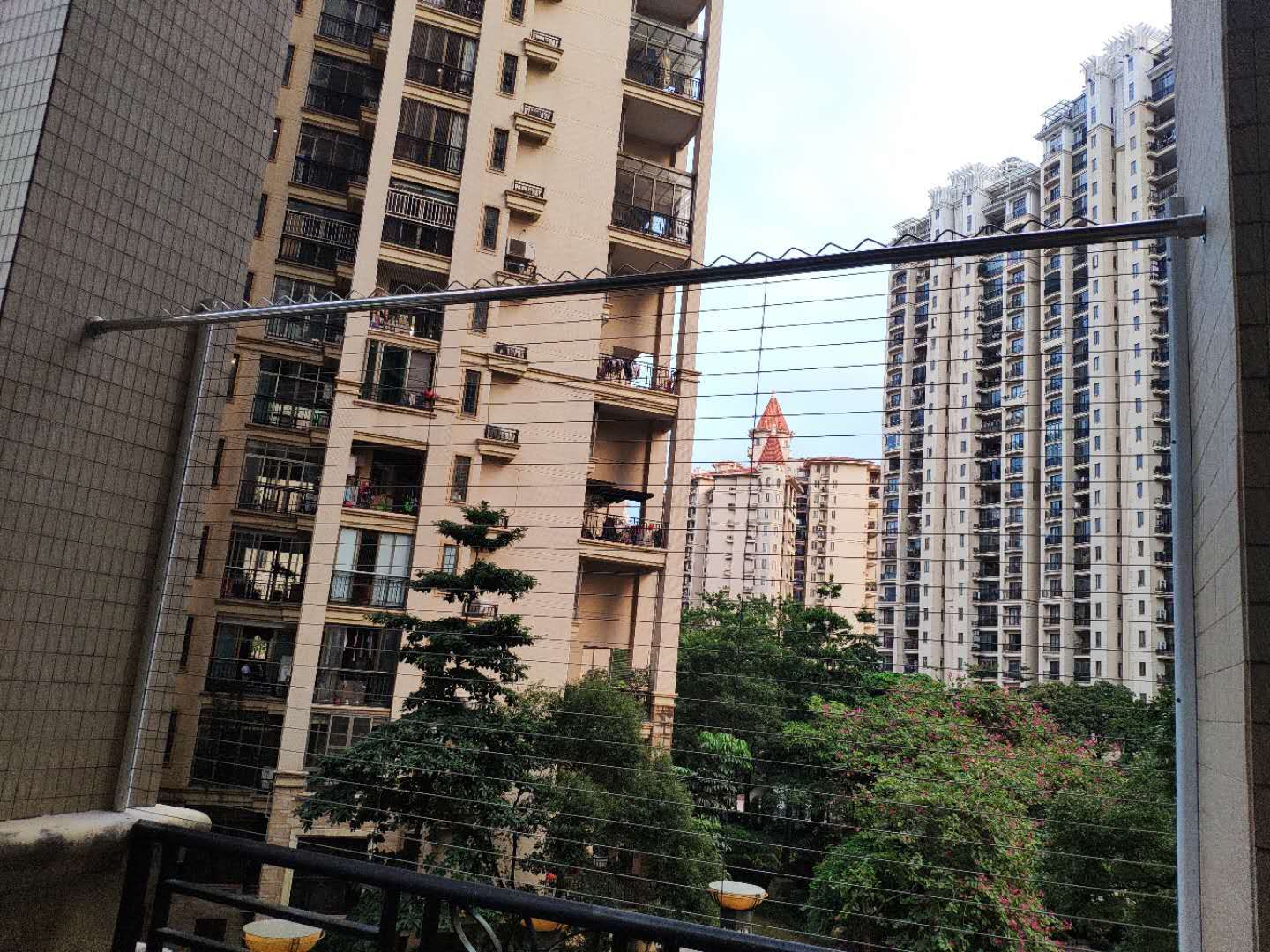 Balcony fixed windproof drying rack rod thickened type 304 stainless steel hanging hanger single and double pole wall ceiling installation