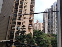 Balcony fixed windproof drying rack Rod thickened type 304 stainless steel hanging clothes rack single and double pole wall ceiling installation