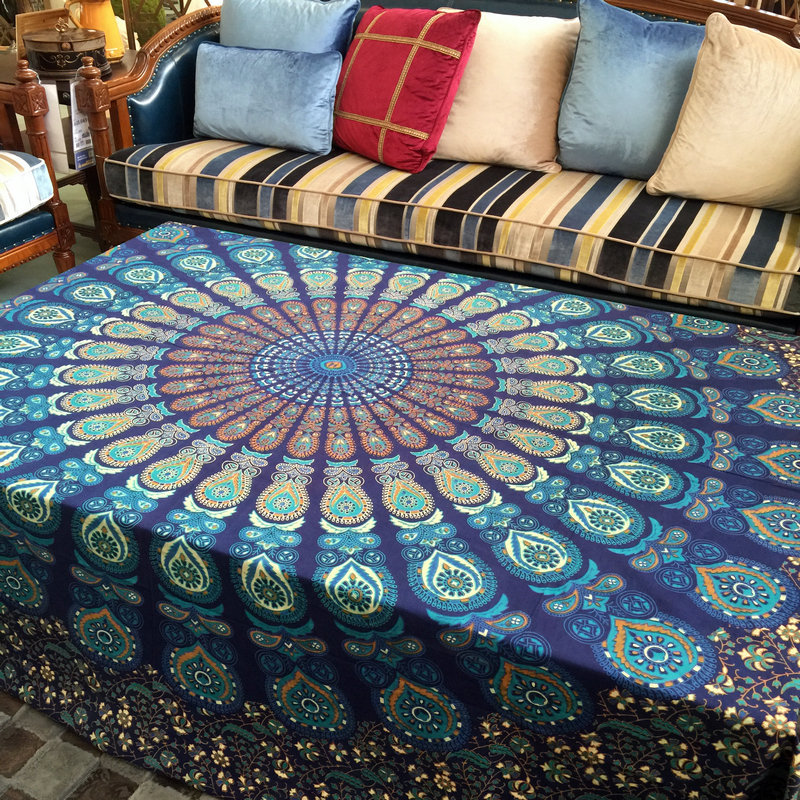 Indian Tapestry Ethnic Style Tablecloth Mandala Southeast Asian Background Wall Decoration Indian and Pakistani Mandala Bed Sheet Sofa Cover