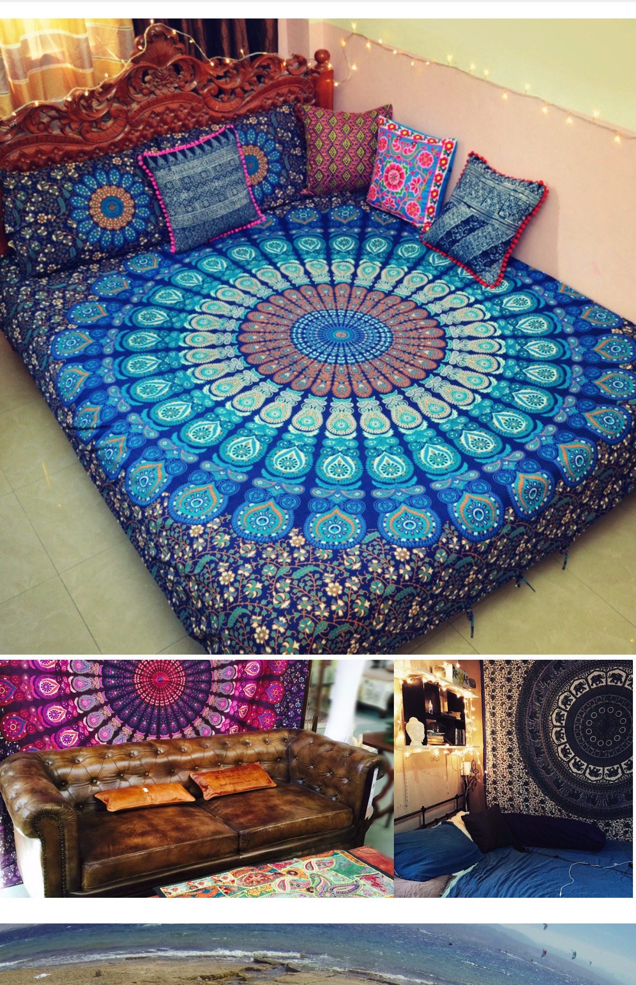 Mandala Tấm nhập khẩu Ấn Độ Tấm đôi Popper Treo Vải Khăn trải bàn Sofa Khăn trải giường quốc gia - Khăn trải giường thảm trải giường mùa đông