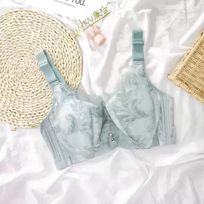 (After Kang) Summer giant push big chest small memory titanium ring comfortable ultra-thin underwear thin bra