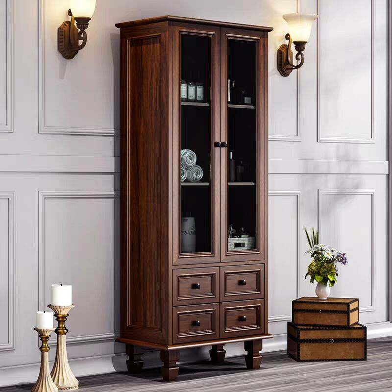 Solid Wood landing cabinet environmental protection bathroom waterproof and sanitary side cabinet container Cabinet Living room Wine library
