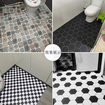 Toilet tile skirt self-adhesive wallpaper bathroom kitchen wallpaper waterproof and moisture-proof thick wear-resistant non-slip floor stickers