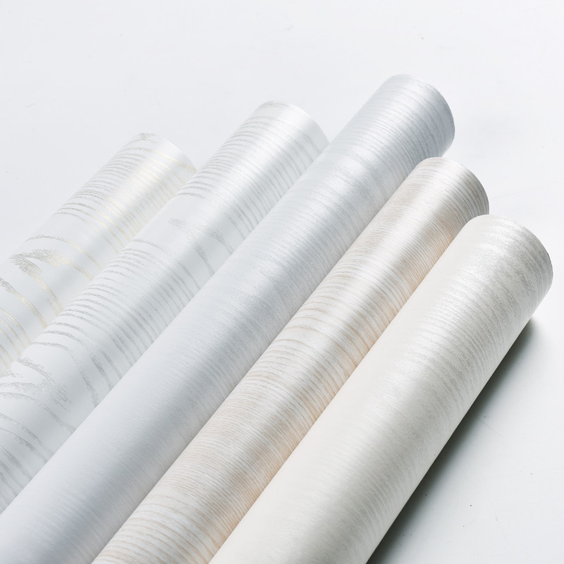 Tethick furniture to renovate rice white imitation wood grain self-adhesive wall clothes overall cabinet waterproof moisture-proof and oil-proof desk door stickers