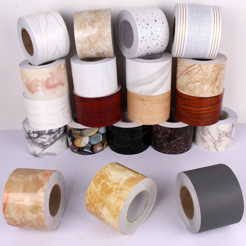 Skirting board waist line wall sticker decorative PVC waterproof wallpaper Self-adhesive waist line 10m skirting line Window sill door frame sticker