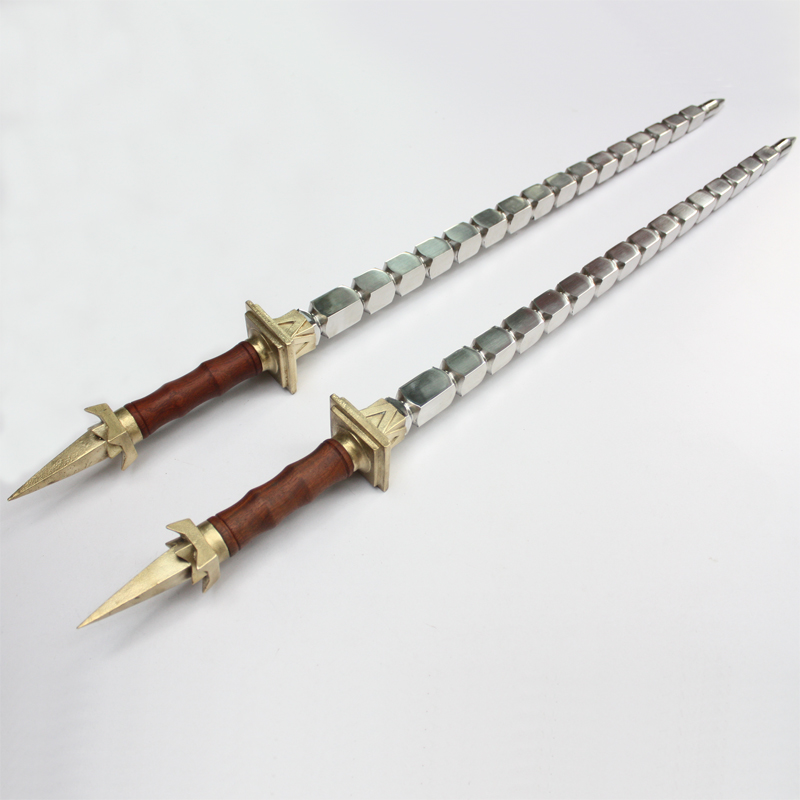 Stainless Steel Double-Bamboo Tower Twin-Double Whipped Dragon with Four Edges Unopened Blade Delivery Bag 