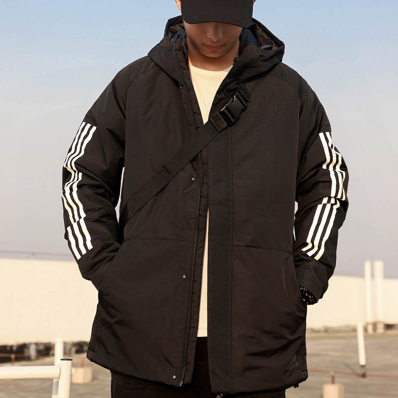 Adidas阿迪达斯运动棉服男2020冬季新款连帽保暖休闲服外套CY8624