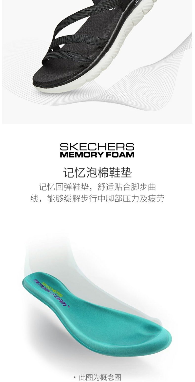 Skechers Giày nữ Skechers 2019 hè mới giày đế bằng giản dị dép đi biển 66666155 - Giày thể thao / sandles dép quai hậu đế cao
