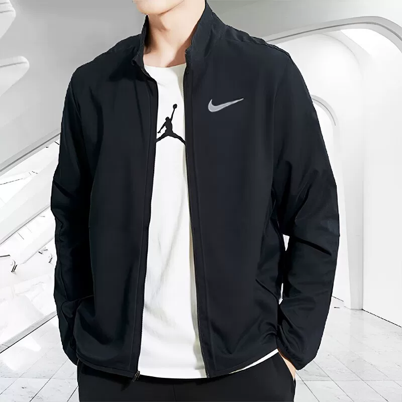 Марка Nike, спортивный костюм, весенняя ветрозащитная куртка-парка, брюки, тренд сезона, оверсайз, свободный прямой силуэт