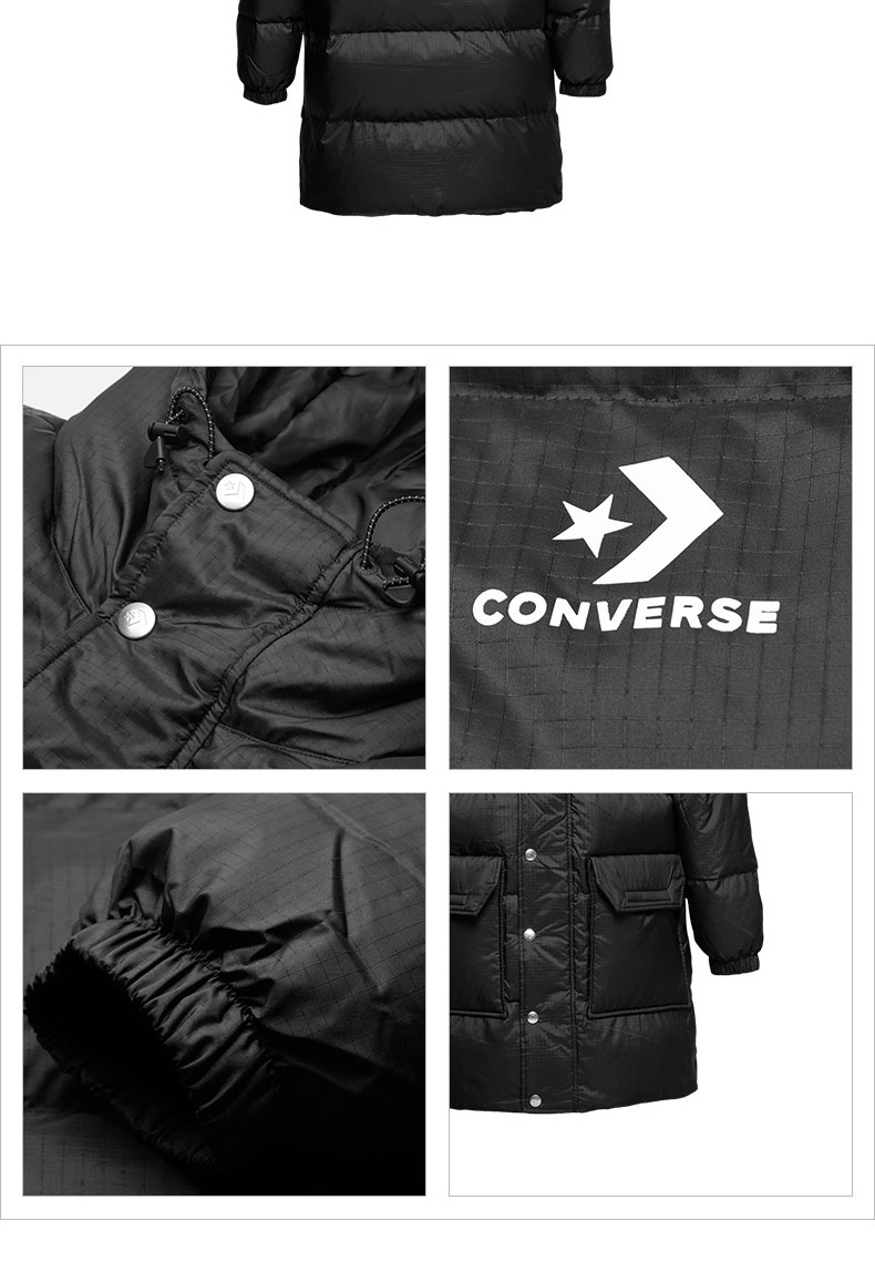 Áo khoác nam Converse 2018 mùa đông mới diện đồ thể thao trùm đầu ấm áp áo gió dài xuống 10006882 —