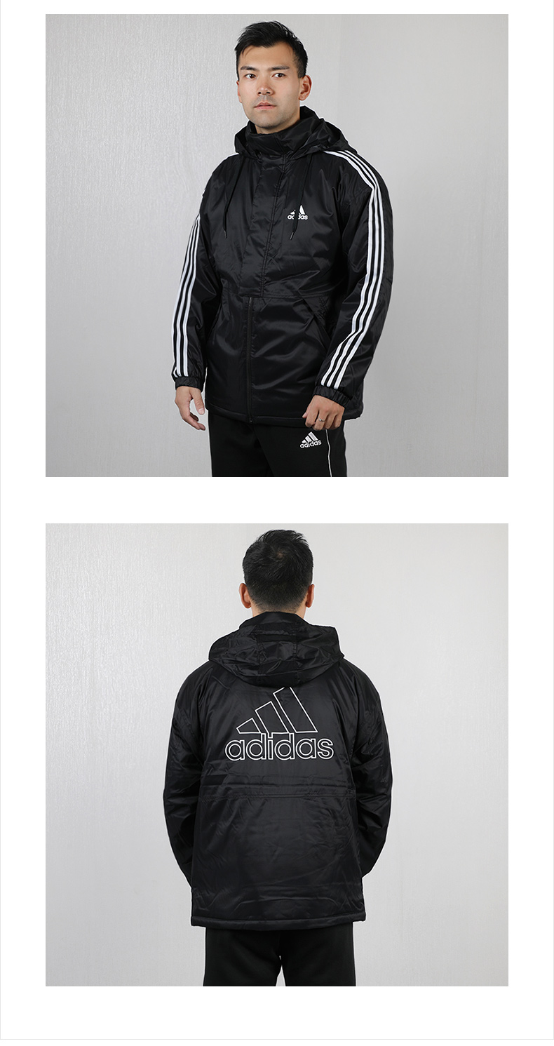Áo khoác Adidas nam 2019 mùa thu mới áo khoác thể thao chống thấm nước ấm cotton độn bông EH3998 - Quần áo độn bông thể thao áo phao nam cổ lông