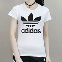 Adidas clover ngắn tay nữ 2019 hè mới thể thao giản dị áo thun cổ tròn thoáng khí CV9889 - Áo phông thể thao áo thun thể thao nam có cổ