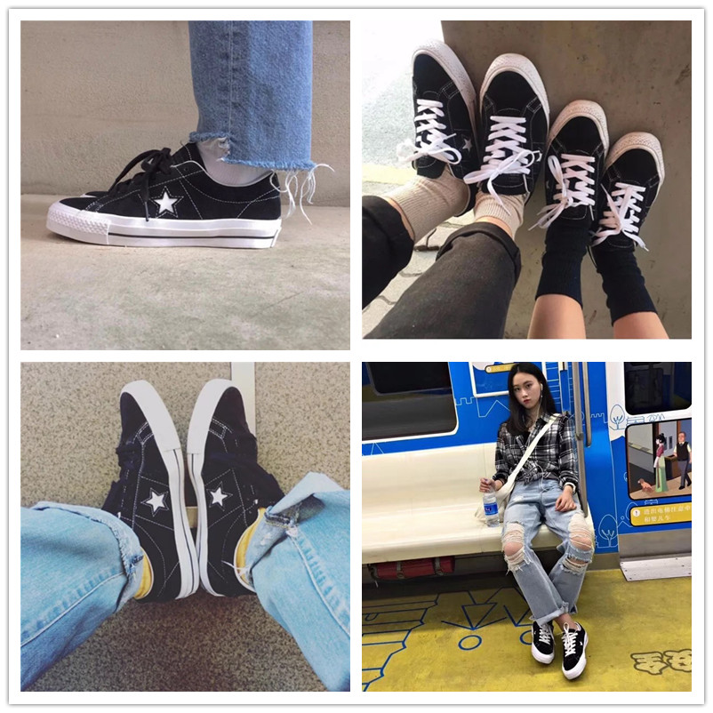 Giày nam Converse Giày nữ 2019 mùa xuân mới giày thấp để giúp một ngôi sao lật lông thủy triều giày thường - Plimsolls giày thể thao bitis nam