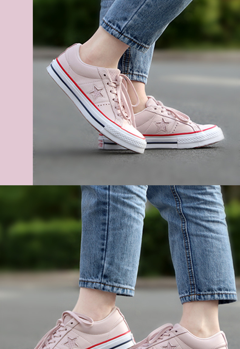 Giày converse nữ 2019 xuân mới một sao thấp giúp giày vải thông thường giày thể thao màu hồng 160623 giày converse