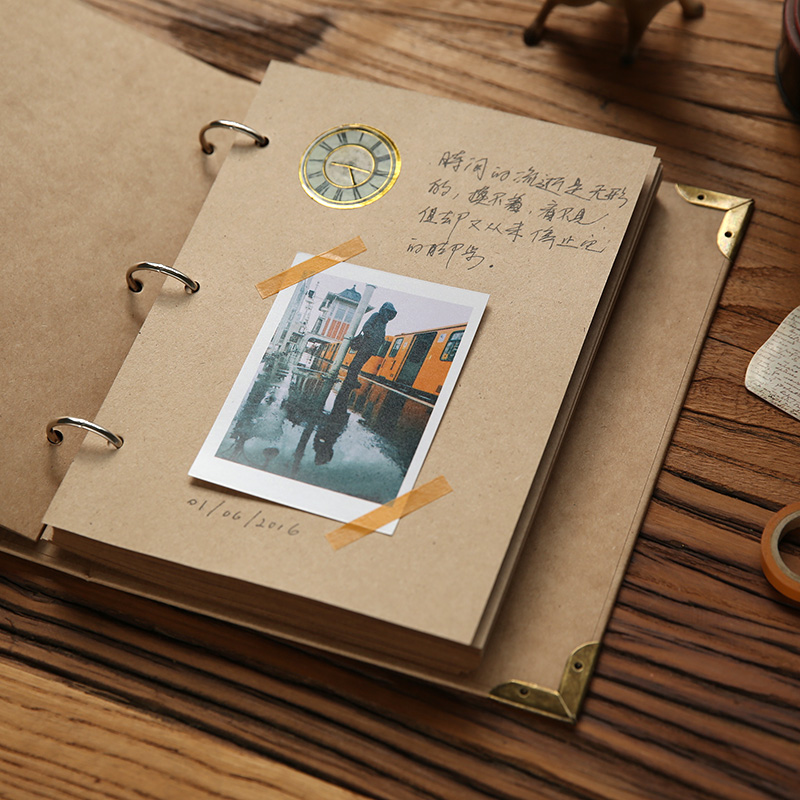 A5 Live Book DIY Kraft paper notebook retro - manual minimal literary and white paper thinking map book