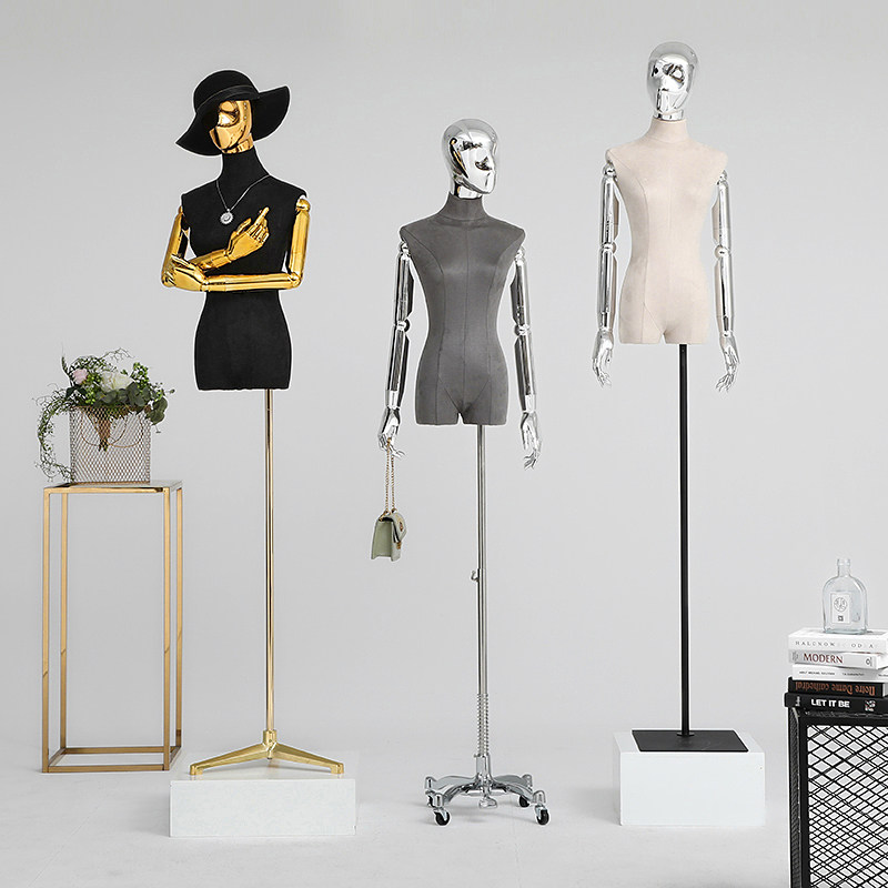 Clothing shop models props window women's clothing display silver plated luff clothing model dummy shelf children