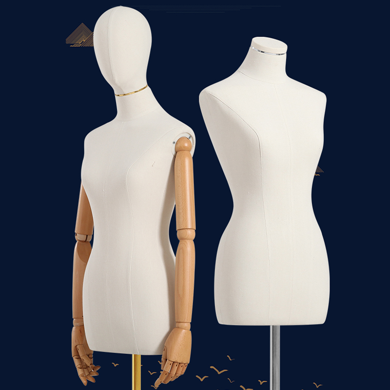 Sexy Collarbone Korean Version Clothing Model Props Female Lead Solid Wood Arm Half Body Wedding Dress Shop Window Dummy Shelf