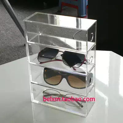 Acrylic transparent 4-layer glasses case Bank reading glasses placement box Jewelry storage box Glasses storage