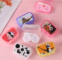Cartoon cute contact lens box with mirror portable contact lens box companion box double box care box 700