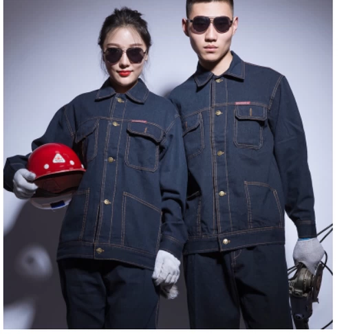 Джинсовый хлопковый износостойкий комбинезон, защита от ожогов, увеличенная толщина