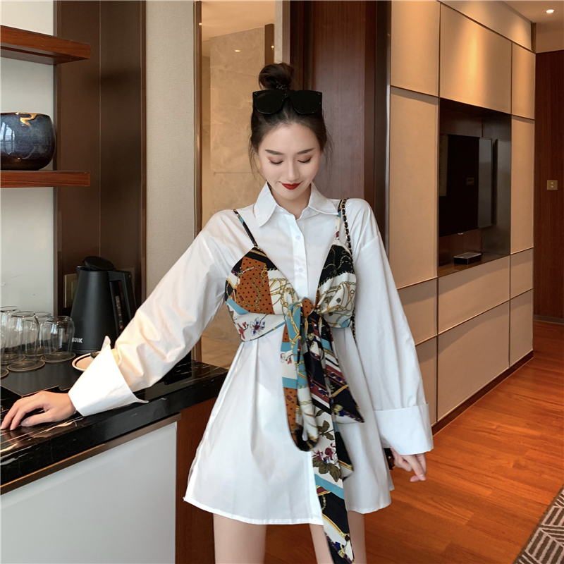 VK旗艦店 韓國風綁帶蝴蝶結兩穿長袖洋裝