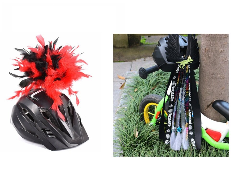 CYCLINGCOMPANION Indian black warrior feather decoration noble balance car safety helmet floating band combination