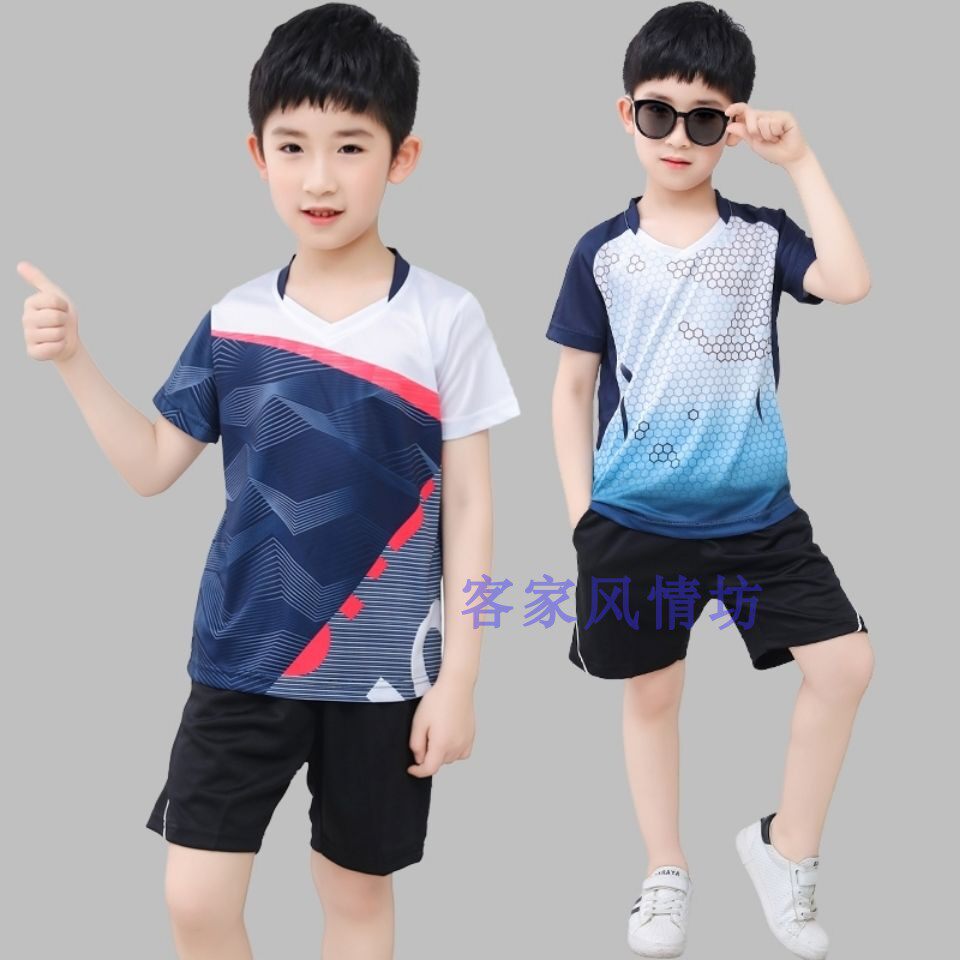 Badminton suit children's suit 2021 new table tennis suit student class suit quick-drying sports volleyball suit top summer