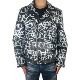 Graffiti hand-painted wind bike jacket leather cowhide black and white abstract diagonal zipper American version large Graffiti