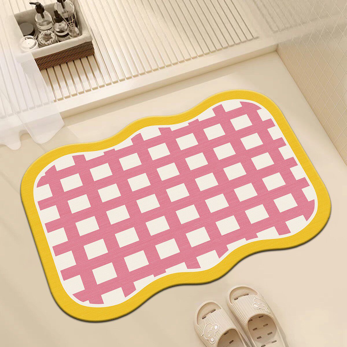 Cute bathroom floor mat diatom mud absorbent anti-slip foot mat bathroom door anti-slip