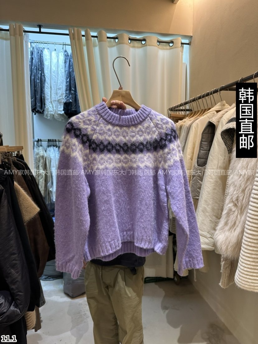 Amy Home Korea Direct mail East gate 2023 Winter fit new HUE sweater 21300643-Taobao