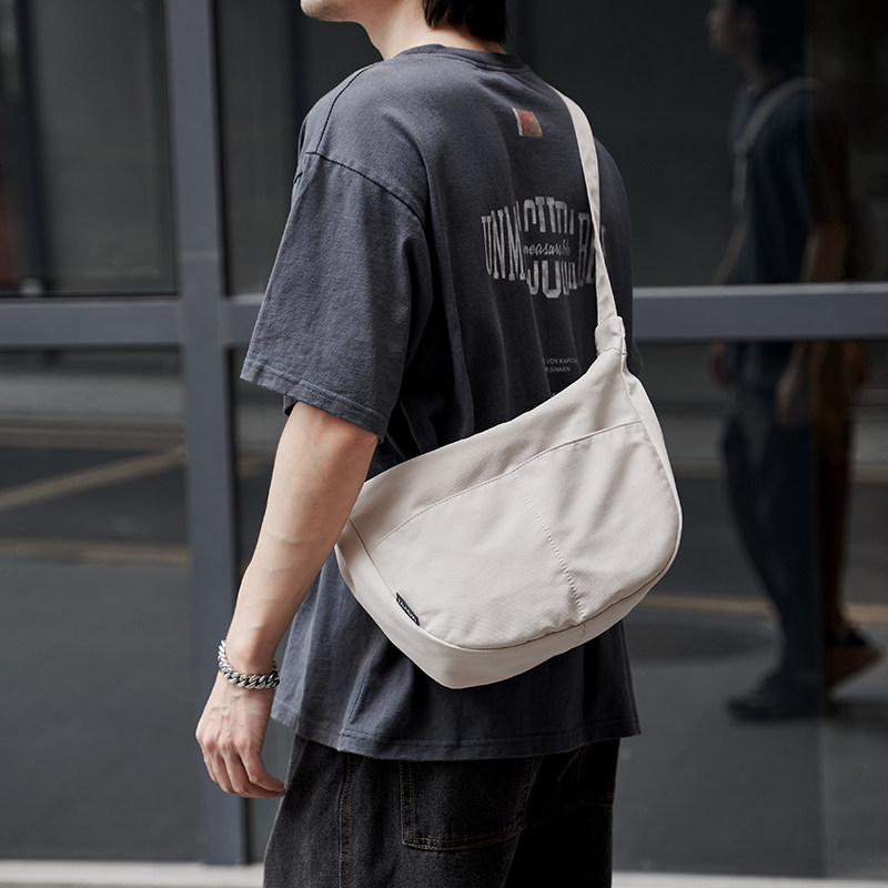 Trend Diagonal Satchel Bag Men's Backpack Boys Casual Single Shoulder Bag Day Department Brief Postman Bag White Commuter Woman Satchel-Taobao