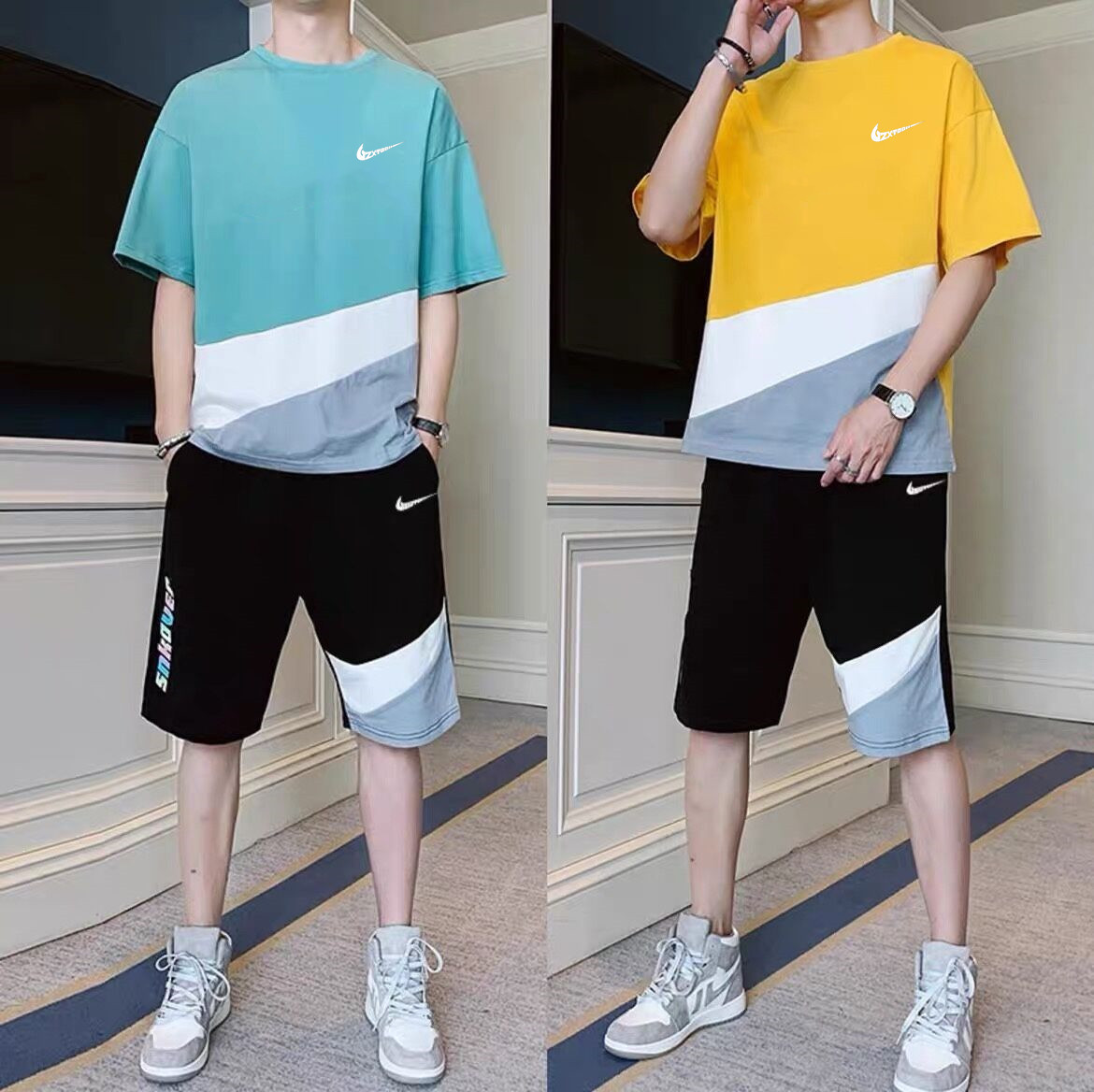 Nike summer sports suit men's 2022 new tide brand T-shirt casual running short-sleeved shorts two-piece set
