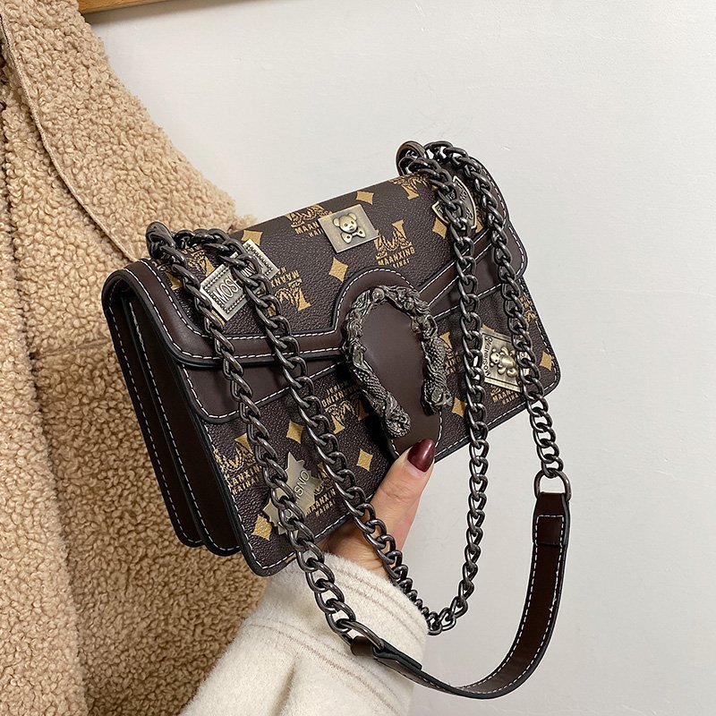 Official website LVАFGН summer bag women's 2021 new fashion badge one-shoulder messenger chain bag women's retro hundred