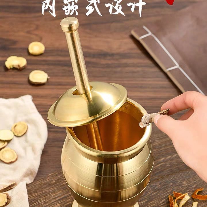 Zhangzhou Film Paparazzi First Generation Copper Bowl Mashing Pot Pestle Pestle Medicine Flushing Bowl Mortar Grated Grinding Treasure Cutter Medicine Box