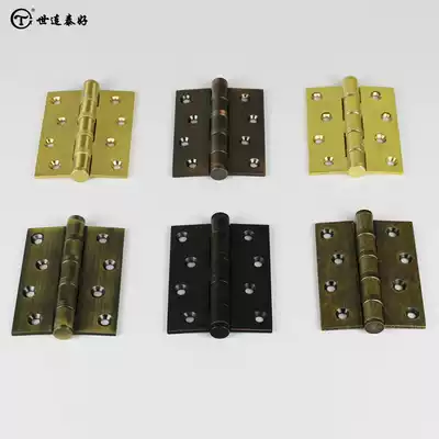 Taihe 4 inch 3 5 thick bearing silent indoor door hinge bronze black pure copper door hinge monolithic