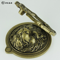 Pure copper lion head handle antique door knocker large door knocker all copper animal head pull ring copper lion pull ring (one price)