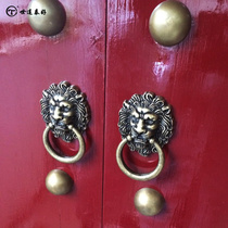 Pure copper lion head pull ring antique door knocker large door knocker all copper animal head pull ring copper lion pull ring one price