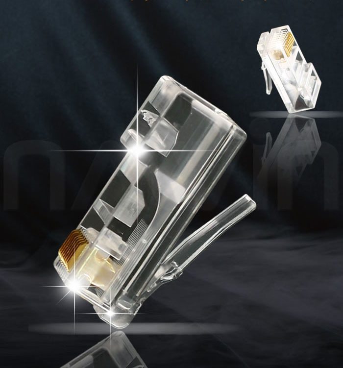 8 Core Super Five Class Crystal Head Quality Internet Crystal Head RJ45 Crystal Head Computer Network Road Network Route Crystal Head