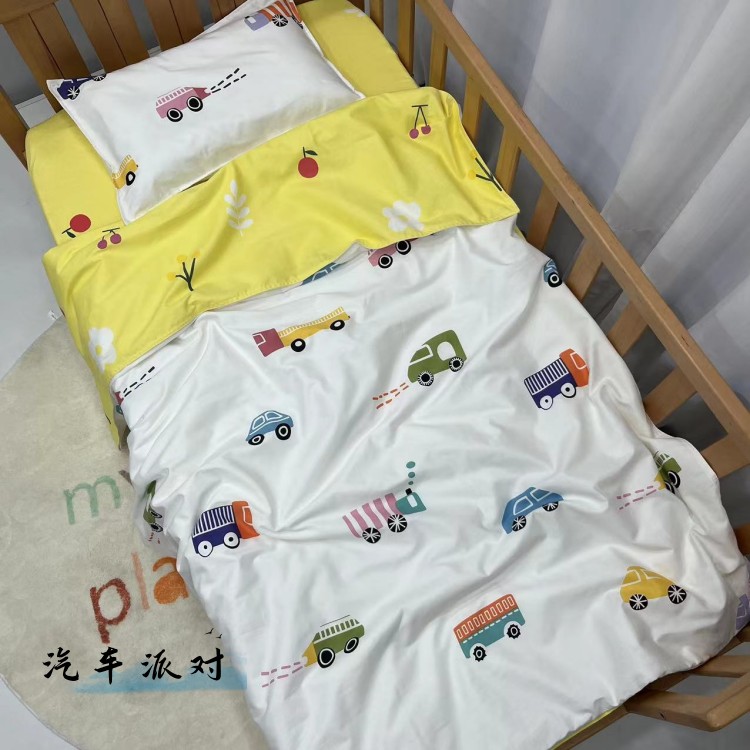 Children's splicing bed three pieces of knitted slant cotton are set with bed sleeper sleeve 180*200 king bed 4 piece suite