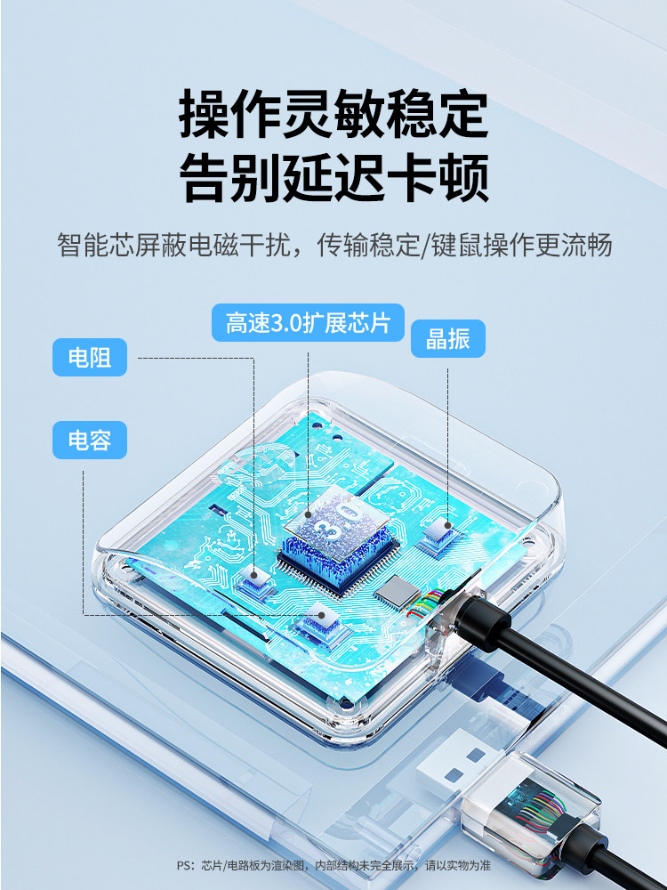 Hp USB Hub Multi-Port Desktop Docking Station Laptop Desktop Extension Splitter Adapter 3.0 Multi-Interface Hub Type-C External Power Supply
